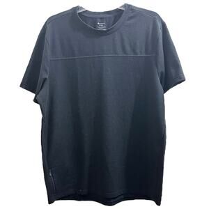 Member’s Mark Luxe Active Tee Shirt Zipper Pocket Black L Athleisure Loungewear!